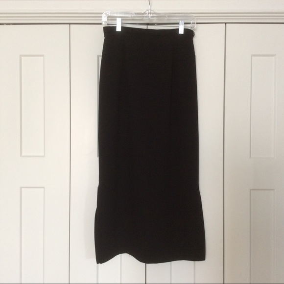 Nordstrom Black Full Length Skirt w/ Slits Size 6 - Picture 1 of 11